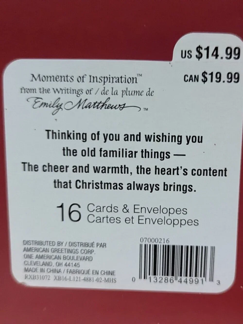 NWT 16 Poinsettias American Greetings Christmas Cards Sealed Box Holiday Cheer